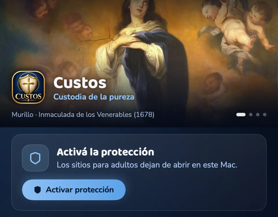 La ventana de Custos al abrirla por primera vez, con el botón Activar protección